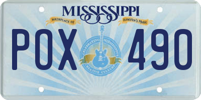 MS license plate POX490