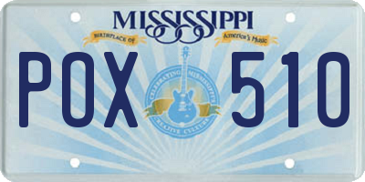 MS license plate POX510