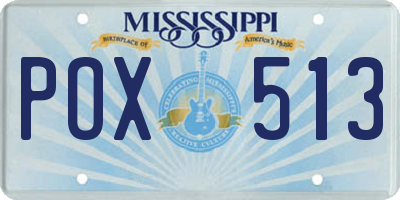 MS license plate POX513