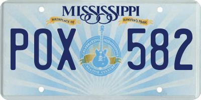 MS license plate POX582