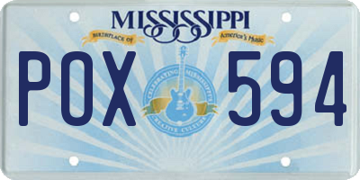 MS license plate POX594