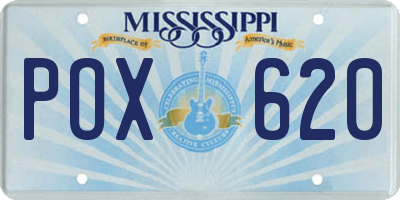 MS license plate POX620