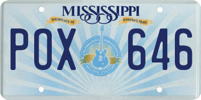MS license plate POX646