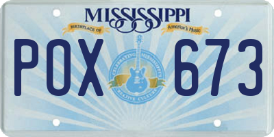 MS license plate POX673