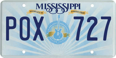 MS license plate POX727