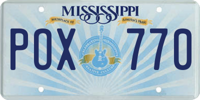 MS license plate POX770