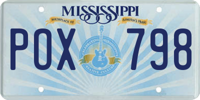 MS license plate POX798