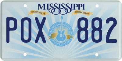 MS license plate POX882