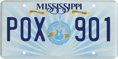 MS license plate POX901