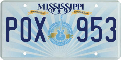 MS license plate POX953