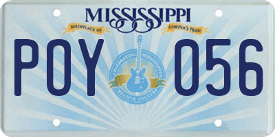 MS license plate POY056