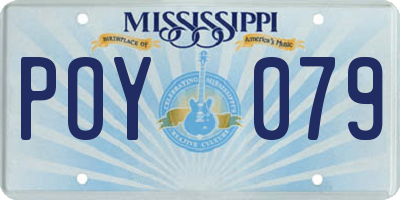 MS license plate POY079