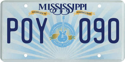 MS license plate POY090