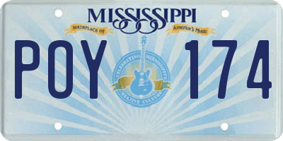 MS license plate POY174