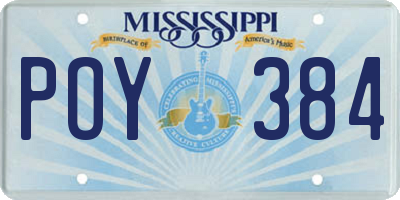 MS license plate POY384