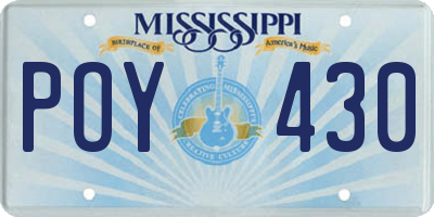 MS license plate POY430