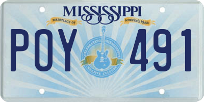 MS license plate POY491