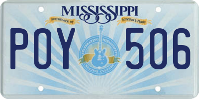MS license plate POY506