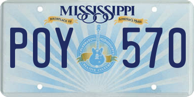 MS license plate POY570