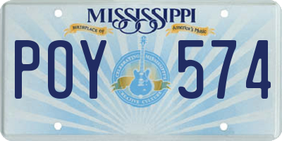 MS license plate POY574