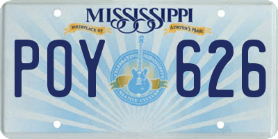 MS license plate POY626