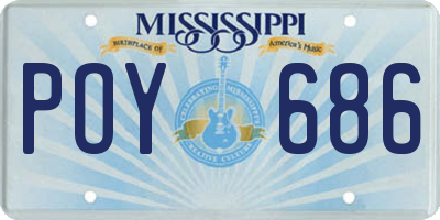 MS license plate POY686