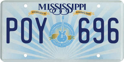 MS license plate POY696