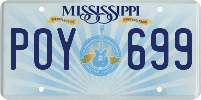 MS license plate POY699