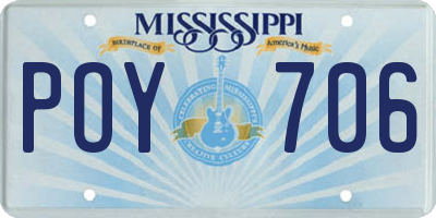 MS license plate POY706