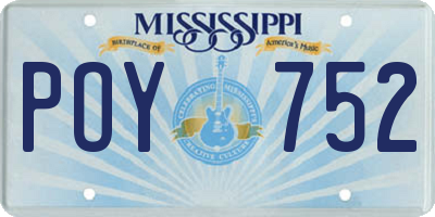 MS license plate POY752