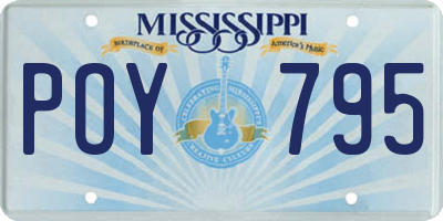 MS license plate POY795