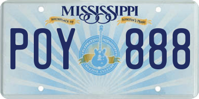 MS license plate POY888
