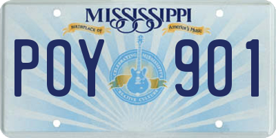 MS license plate POY901