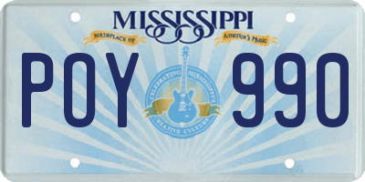 MS license plate POY990