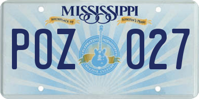 MS license plate POZ027