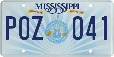 MS license plate POZ041