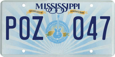 MS license plate POZ047