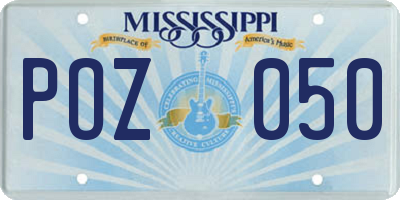 MS license plate POZ050