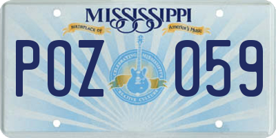 MS license plate POZ059