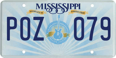 MS license plate POZ079