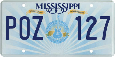 MS license plate POZ127
