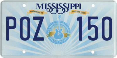 MS license plate POZ150