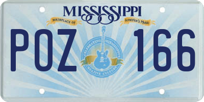 MS license plate POZ166