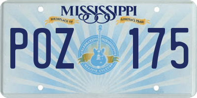 MS license plate POZ175