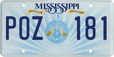 MS license plate POZ181