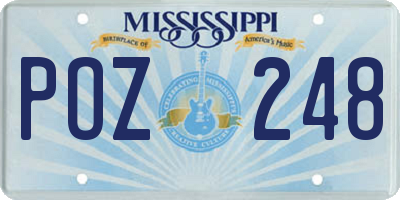 MS license plate POZ248