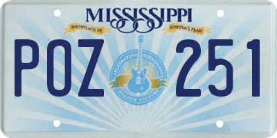 MS license plate POZ251