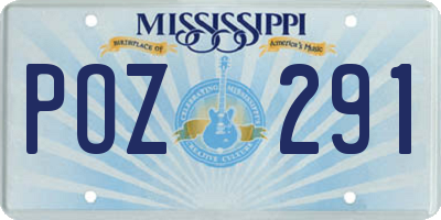 MS license plate POZ291