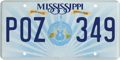 MS license plate POZ349