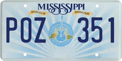 MS license plate POZ351
